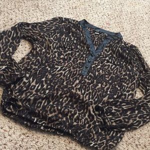 Torrid leopard leather blouse never worn